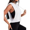 image:imageAvanova Womens Workout Shirts Sleeveless Hoodies Drawstring Open Side Gym Cropped Tank TopWhite