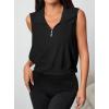 image:imageAvanova Running Shirts Women Sleeveless Zip Up V Neck Golf Workout Gym Athletic Crop Tank TopsBlack