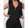 image:imageAvanova Running Shirts Women Sleeveless Zip Up V Neck Golf Workout Gym Athletic Crop Tank TopsBlack