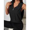 image:imageAvanova Running Shirts Women Sleeveless Zip Up V Neck Golf Workout Gym Athletic Crop Tank TopsBlack