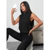image:imageAvanova Running Shirts Women Sleeveless Zip Up V Neck Golf Workout Gym Athletic Crop Tank TopsBlack