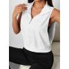 image:imageAvanova Running Shirts Women Sleeveless Zip Up V Neck Golf Workout Gym Athletic Crop Tank TopsWhite