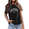 image:imageAvanova Womens Letter Graphic Tee Vintage Short Sleeve T Shirts Summer Top Casual Streetwear Black 02 California XXLarge