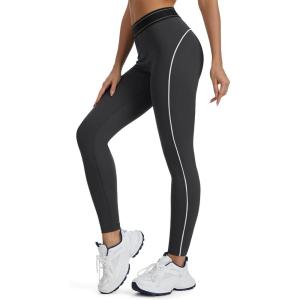 image:imageTapata Womens Workout Leggings High Waist Tummy Control Side Striped Athletic Running Yoga PantsDark Grey