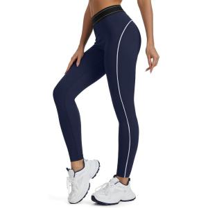 image:imageTapata Womens Workout Leggings High Waist Tummy Control Side Striped Athletic Running Yoga PantsNavy Blue