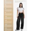 image:imageTapata Womens 28303234 Wide Leg Jeans Side Stripe MidRise Elastic Waist Denim Pants Trendy Baggy Loose TrousersBlack