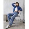 image:imageTapata Womens 28303234 Wide Leg Jeans Side Stripe MidRise Elastic Waist Denim Pants Trendy Baggy Loose TrousersBlue