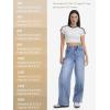 image:imageTapata Womens 28303234 Wide Leg Jeans Side Stripe MidRise Elastic Waist Denim Pants Trendy Baggy Loose TrousersBlue