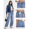 image:imageTapata Womens 28303234 Wide Leg Jeans Side Stripe MidRise Elastic Waist Denim Pants Trendy Baggy Loose TrousersBlue