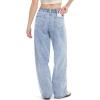 image:imageTapata Womens 28303234 Wide Leg Jeans Side Stripe MidRise Elastic Waist Denim Pants Trendy Baggy Loose TrousersLight Blue