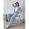 image:imageTapata Womens 28303234 Wide Leg Jeans Side Stripe MidRise Elastic Waist Denim Pants Trendy Baggy Loose TrousersLight Blue