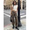 image:imageTapata Womens Camo Barrel Jeans Mid Rise Wide Leg Camoflage Ankle Denim Pants Y2K Baggy Boyfriend Jeans with PocketsBrown Camo
