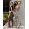 image:imageTapata Womens Camo Barrel Jeans Mid Rise Wide Leg Camoflage Ankle Denim Pants Y2K Baggy Boyfriend Jeans with PocketsForest Camo