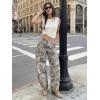 image:imageTapata Womens Camo Barrel Jeans Mid Rise Wide Leg Camoflage Ankle Denim Pants Y2K Baggy Boyfriend Jeans with PocketsForest Camo