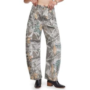 image:imageTapata Womens Camo Barrel Jeans Mid Rise Wide Leg Camoflage Ankle Denim Pants Y2K Baggy Boyfriend Jeans with PocketsForest Camo