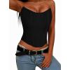 image:imageAvanova Mesh Overbust Corset Tops for Women Strapless Bustier Corsets Sexy Going Out Crop TopBlack