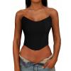 image:imageAvanova Mesh Overbust Corset Tops for Women Strapless Bustier Corsets Sexy Going Out Crop TopBlack