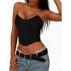 image:imageAvanova Mesh Overbust Corset Tops for Women Strapless Bustier Corsets Sexy Going Out Crop TopBlack