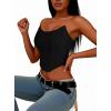 image:imageAvanova Mesh Overbust Corset Tops for Women Strapless Bustier Corsets Sexy Going Out Crop TopBlack