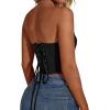 image:imageAvanova Mesh Overbust Corset Tops for Women Strapless Bustier Corsets Sexy Going Out Crop TopBlack