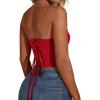 image:imageAvanova Mesh Overbust Corset Tops for Women Strapless Bustier Corsets Sexy Going Out Crop TopRed