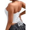 image:imageAvanova Mesh Overbust Corset Tops for Women Strapless Bustier Corsets Sexy Going Out Crop TopWhite