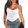 image:imageAvanova Mesh Overbust Corset Tops for Women Strapless Bustier Corsets Sexy Going Out Crop TopWhite