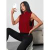 image:imageAvanova Running Shirts Women Sleeveless Zip Up V Neck Golf Workout Gym Athletic Crop Tank TopsRed