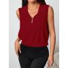 image:imageAvanova Running Shirts Women Sleeveless Zip Up V Neck Golf Workout Gym Athletic Crop Tank TopsRed