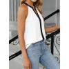 image:imageAvanova Women Color Block Sleeveless Business Casual Blouses Work Shirts Halter V Neck Tank TopsWhite
