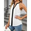 image:imageAvanova Women Color Block Sleeveless Business Casual Blouses Work Shirts Halter V Neck Tank TopsWhite