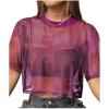 image:imageAvanova Women Sexy Sheer Mesh Crop Top See Through Oversized Short Sleeves ShirtTie Dye D