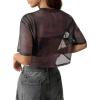 image:imageAvanova Women Sexy Sheer Mesh Crop Top See Through Oversized Short Sleeves ShirtTie Dye E