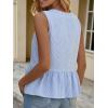 image:imageAvanova Women Striped Tie Front Peplum Tank Tops V Neck Sleeveless Ruffled Hem BlousesBlue