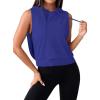image:imageAvanova Womens Workout Shirts Sleeveless Hoodies Drawstring Open Side Gym Cropped Tank TopBlue