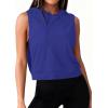 image:imageAvanova Womens Workout Shirts Sleeveless Hoodies Drawstring Open Side Gym Cropped Tank TopBlue