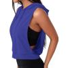 image:imageAvanova Womens Workout Shirts Sleeveless Hoodies Drawstring Open Side Gym Cropped Tank TopBlue
