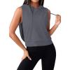 image:imageAvanova Womens Workout Shirts Sleeveless Hoodies Drawstring Open Side Gym Cropped Tank TopDeep Grey