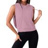 image:imageAvanova Womens Workout Shirts Sleeveless Hoodies Drawstring Open Side Gym Cropped Tank TopPink