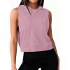 image:imageAvanova Womens Workout Shirts Sleeveless Hoodies Drawstring Open Side Gym Cropped Tank TopPink