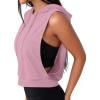image:imageAvanova Womens Workout Shirts Sleeveless Hoodies Drawstring Open Side Gym Cropped Tank TopPink