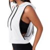 image:imageAvanova Womens Workout Shirts Sleeveless Hoodies Drawstring Open Side Gym Cropped Tank TopW With Blk Trim