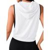 image:imageAvanova Womens Workout Shirts Sleeveless Hoodies Drawstring Open Side Gym Cropped Tank TopW With Blk Trim