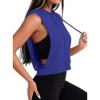 image:imageAvanova Womens Workout Shirts Sleeveless Hoodies Drawstring Open Side Gym Cropped Tank TopBlue