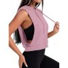 image:imageAvanova Womens Workout Shirts Sleeveless Hoodies Drawstring Open Side Gym Cropped Tank TopPink