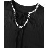 image:imageAvanova Women Contrast Trim Flutter Ruffle Sleeve Blouses Texture V Neck Tops ShirtsBlack