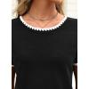 image:imageAvanova Ringer Tee Women Contrast Trim Short Sleeve Shirts Casual Summer Cotton T ShirtBlack