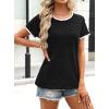 image:imageAvanova Ringer Tee Women Contrast Trim Short Sleeve Shirts Casual Summer Cotton T ShirtBlack