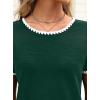 image:imageAvanova Ringer Tee Women Contrast Trim Short Sleeve Shirts Casual Summer Cotton T ShirtDark Green