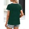 image:imageAvanova Ringer Tee Women Contrast Trim Short Sleeve Shirts Casual Summer Cotton T ShirtDark Green